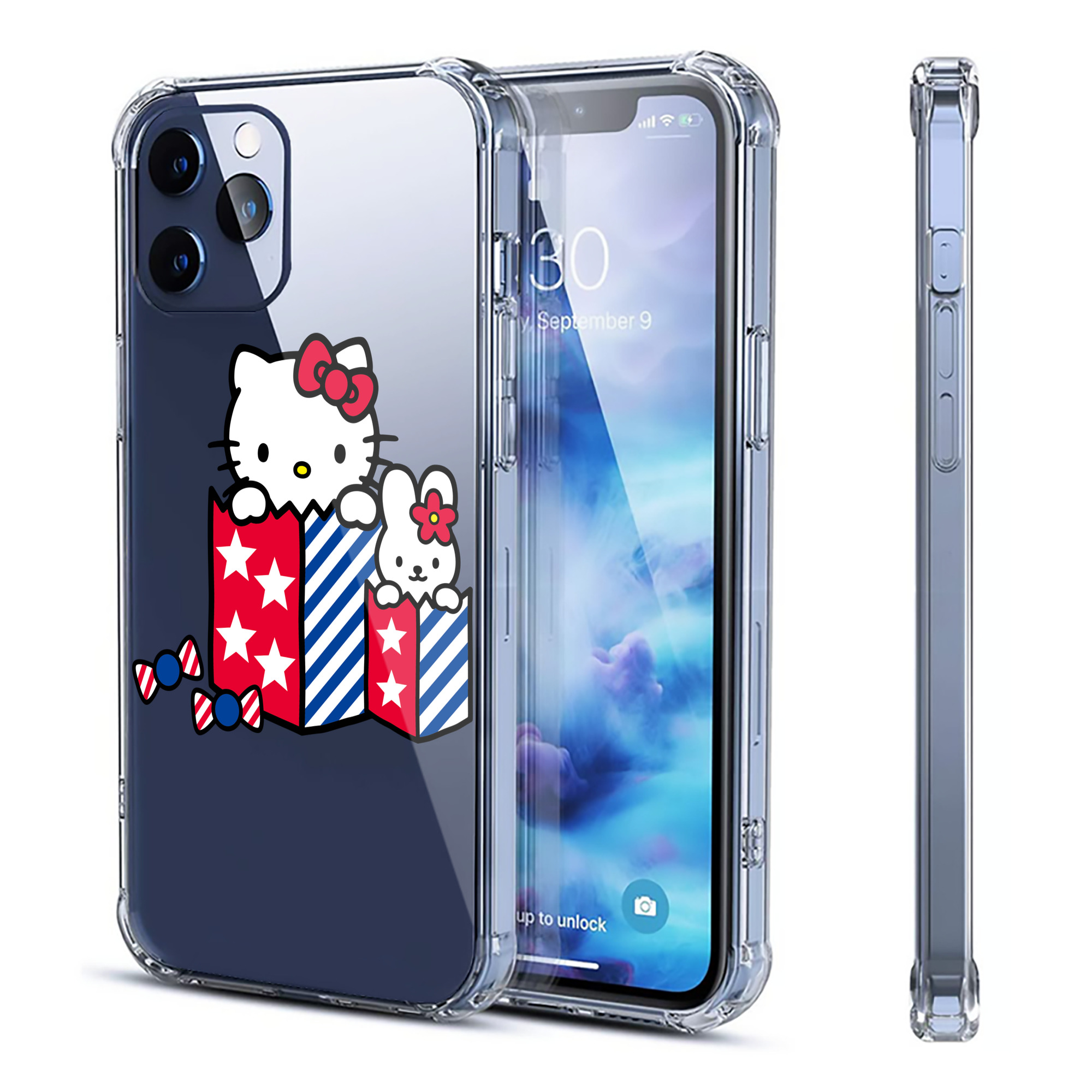 （画像用） Hello Kitty ハローキティ 【iPhone 12シリーズ対応】透明スマホケース（クリアソフトケース）